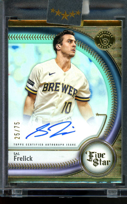 2025 Topps Five Star Sal Frelick Aqua Autograph /75 Brewers