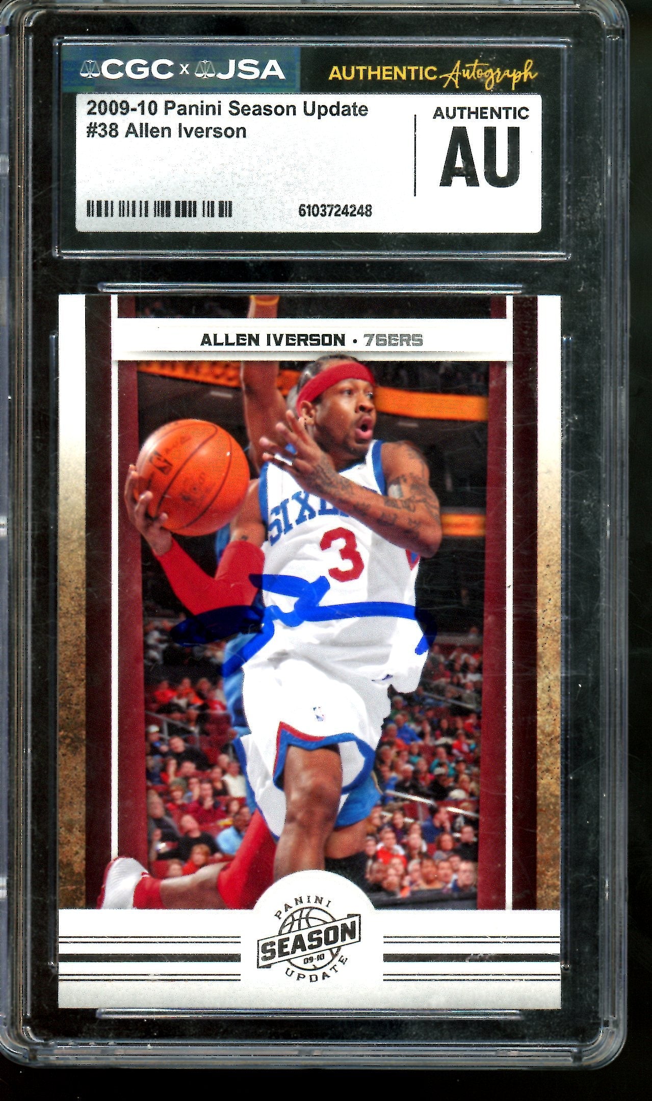 2009 Panini Season Update Allen Iverson Autograph Authentic CGC