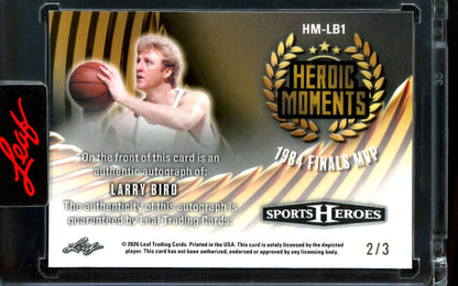 2026 Leaf Sports Heroes Larry Bird Heroic Moments /3 Celtics