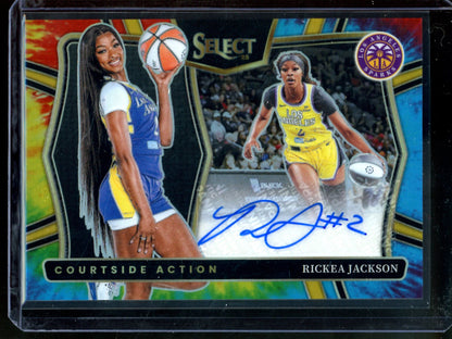 2025 Panini Select Rickea Jackson Courtside Action Tie Dye Autograph /25 Sparks