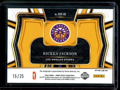 2025 Panini Select Rickea Jackson Courtside Action Tie Dye Autograph /25 Sparks