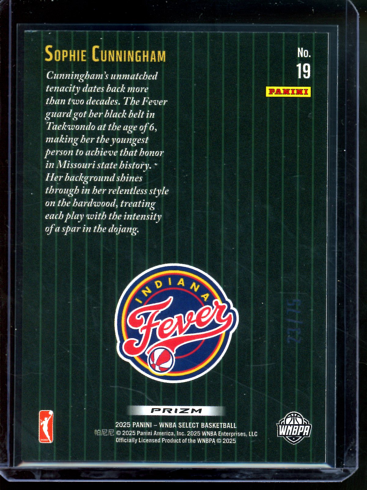 2025 Panini Select Sophie Cunningham White Disco Insert /75 Fever