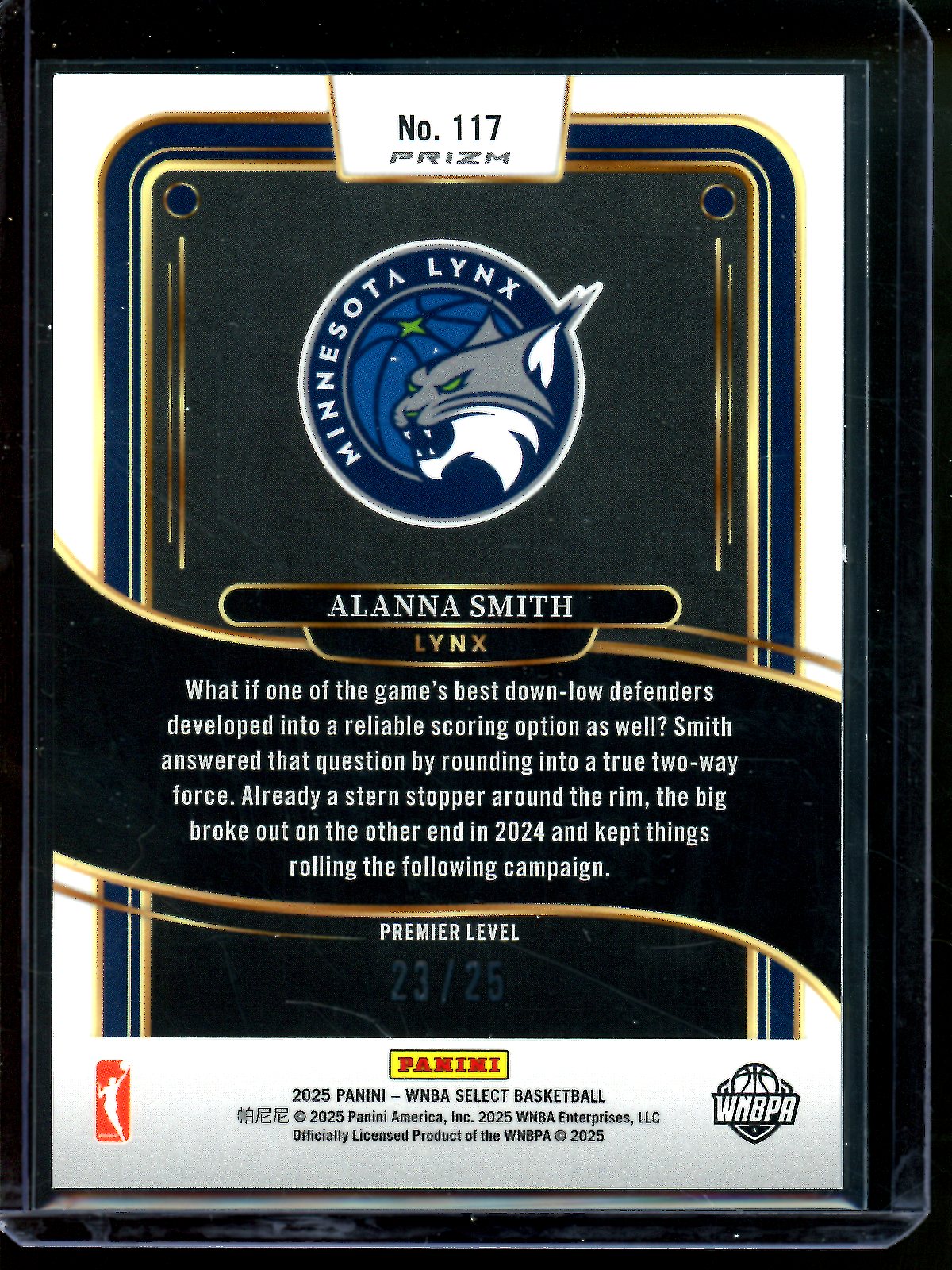 2025 Panini Select Alanna Smith Tie Dye /25 Lynx