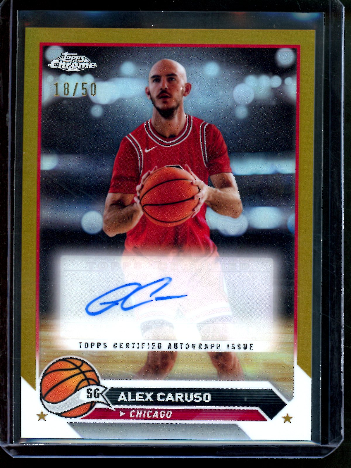 2024 Topps Chrome Alex Caruso Gold Refractor Autograph /50 Thunder