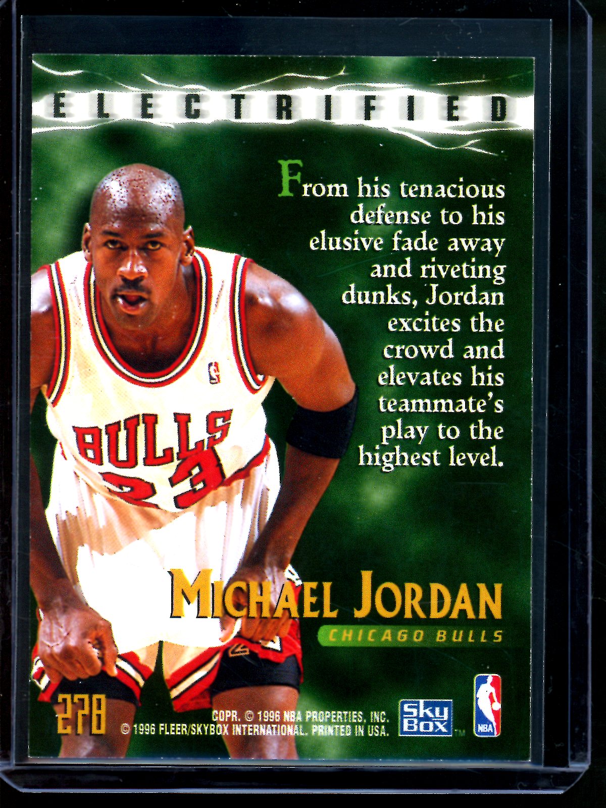 1996 Fleer Skybox Michael Jordan Electrified  Insert #278 Bulls