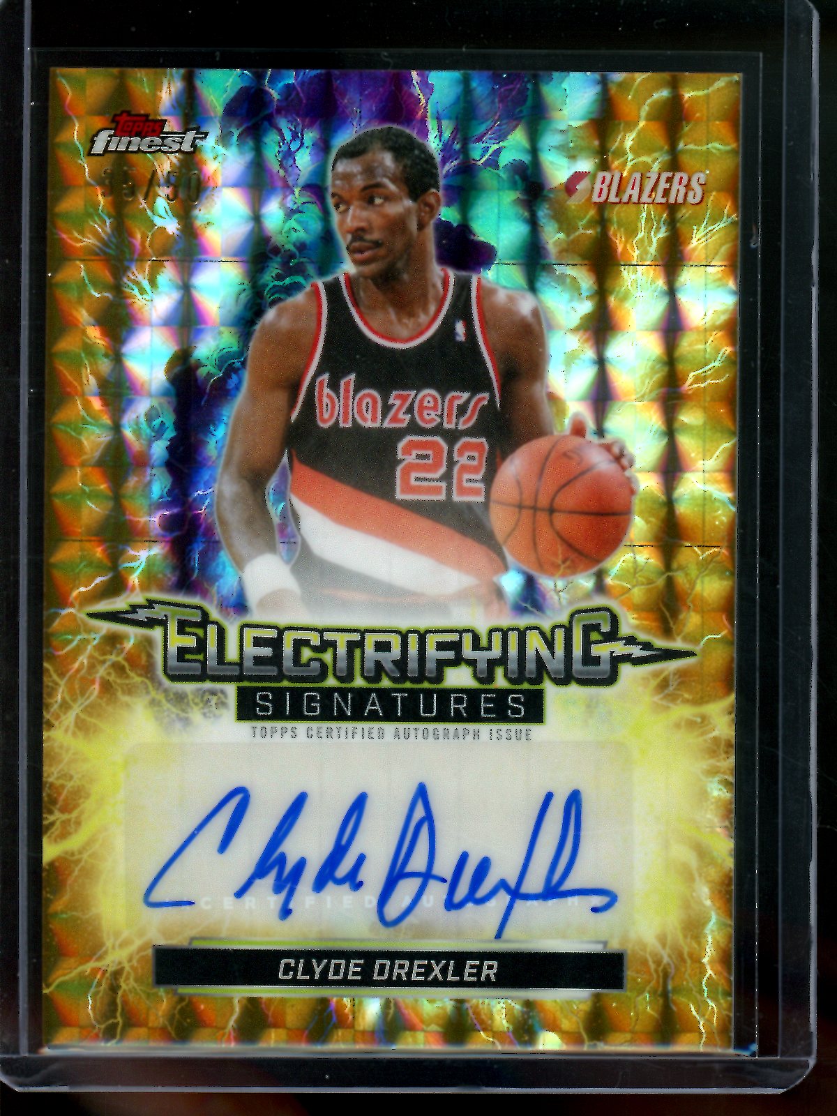 2026 Topps Finest Clyde Drexler Gold Geometric Autograph /50 Trailblazers