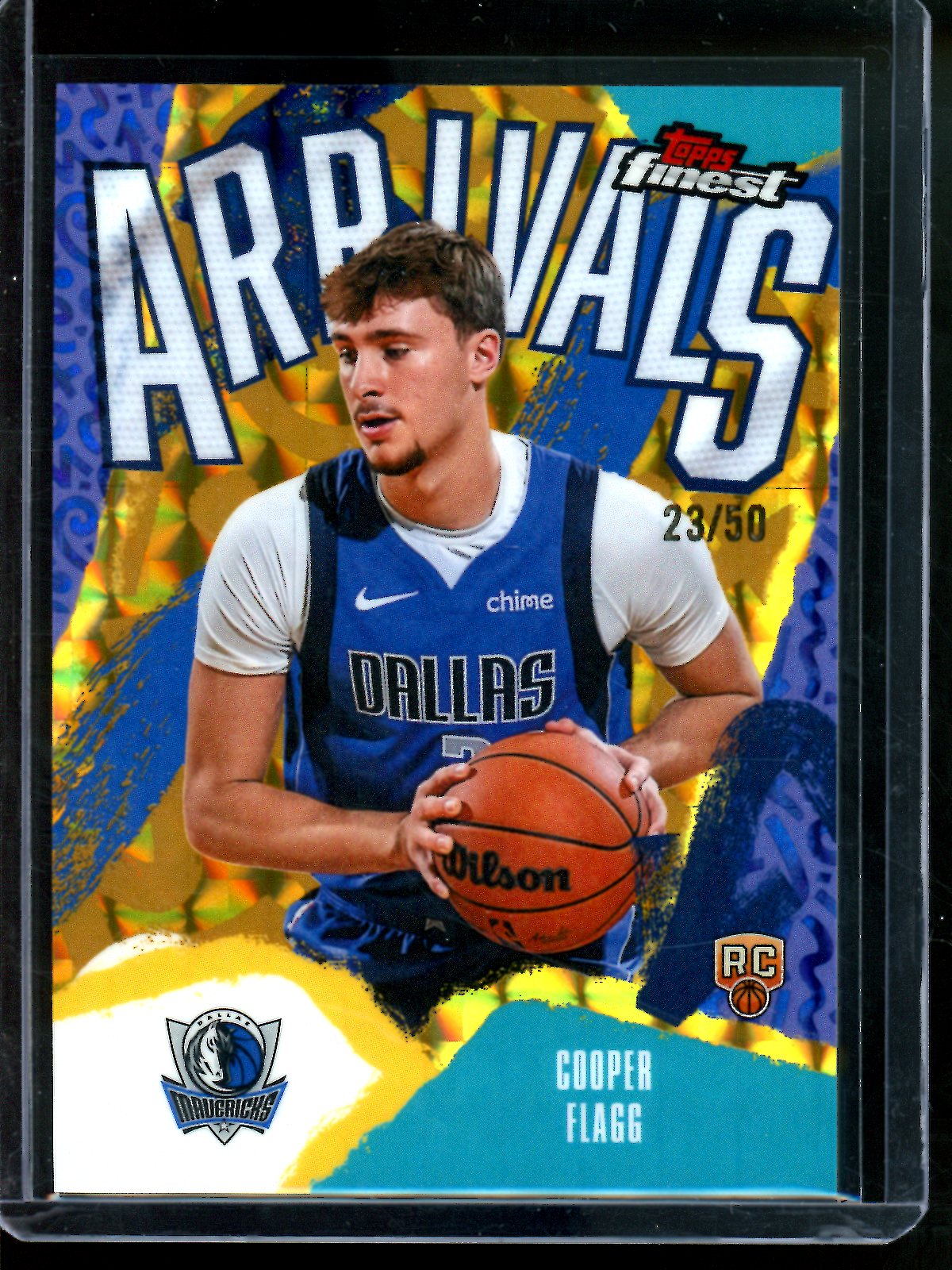2026 Topps Finest Cooper Flagg Arrivals Gold Rookie Geometric /50 Mavericks