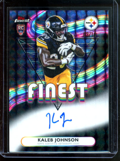 2025 Topps Finest Kaleb Johnson Black Geometric Rookie Autograph /10 Steelers