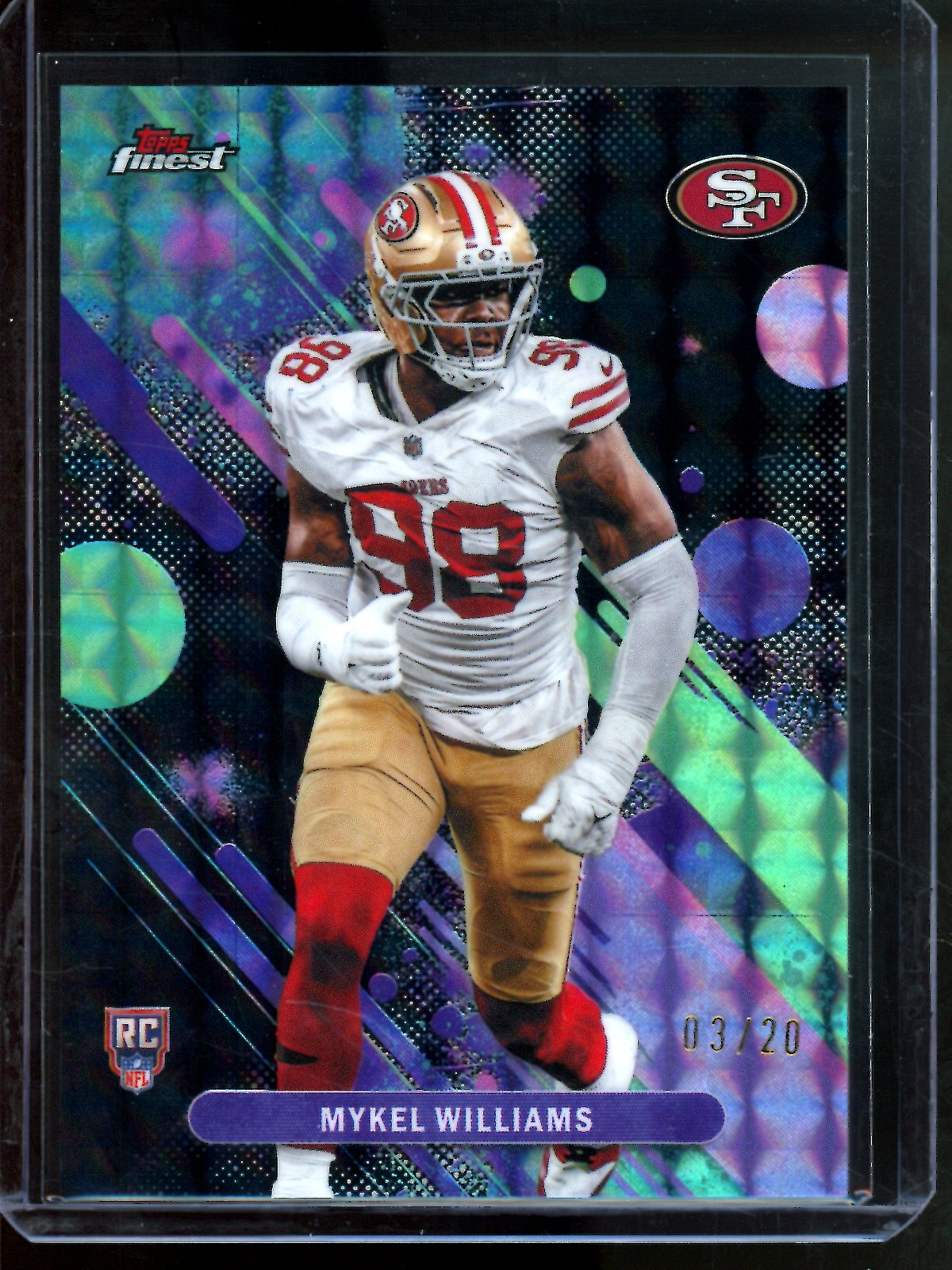 2025 Topps Finest Mykel Williams Black Rookie /20 49ers