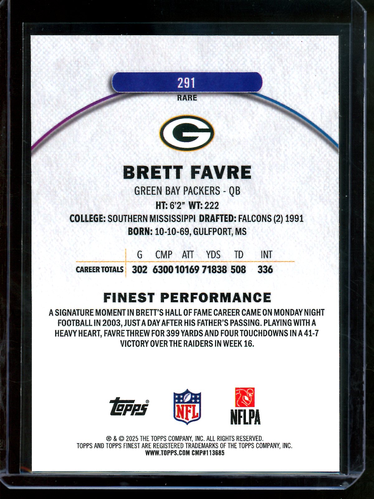 2025 Topps Finest Brett Favre Orange Geometric /15 Packers