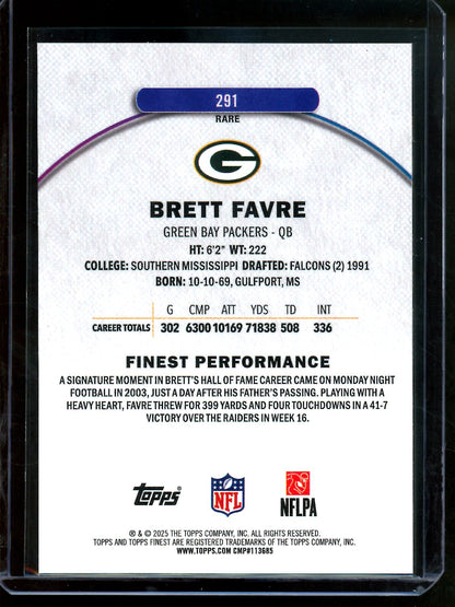 2025 Topps Finest Brett Favre Orange Geometric /15 Packers