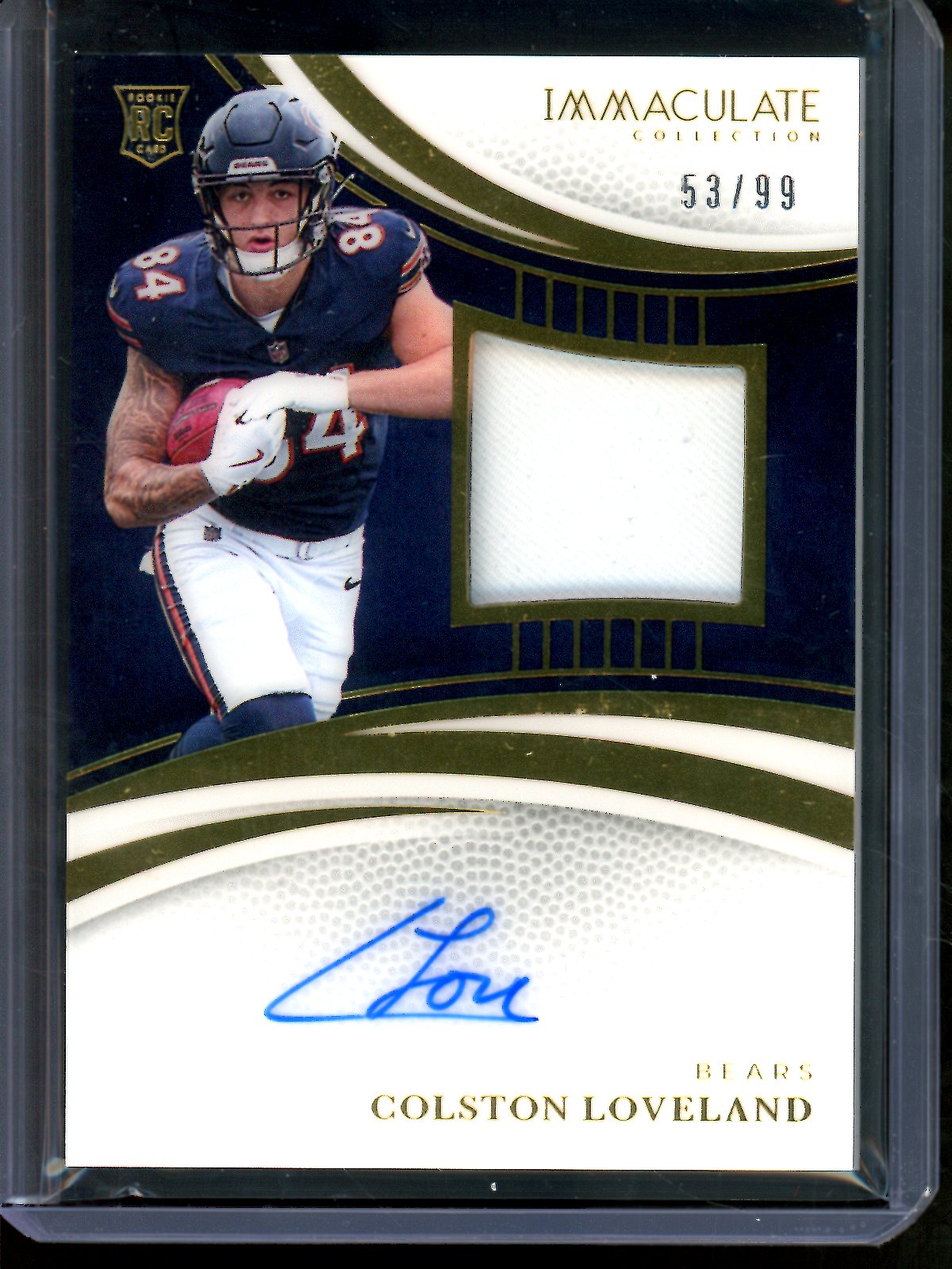2025 Panini Immaculate Colston Loveland Rookie Patch Autograph /99 Bears