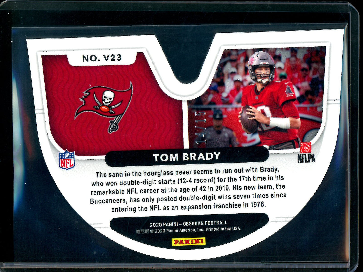 2020 Panini Obsidian Tom Brady Vitreous Die-Cut /15 Buccaneers