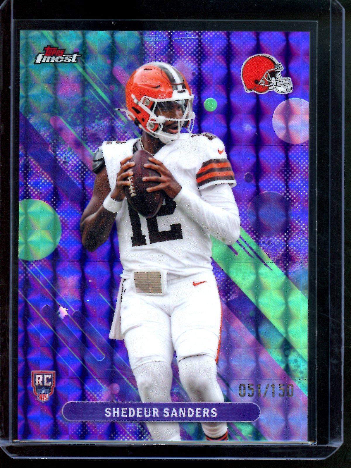 2025 Topps Finest Shedeur Sanders Purple Rookie Geometric /150 Browns