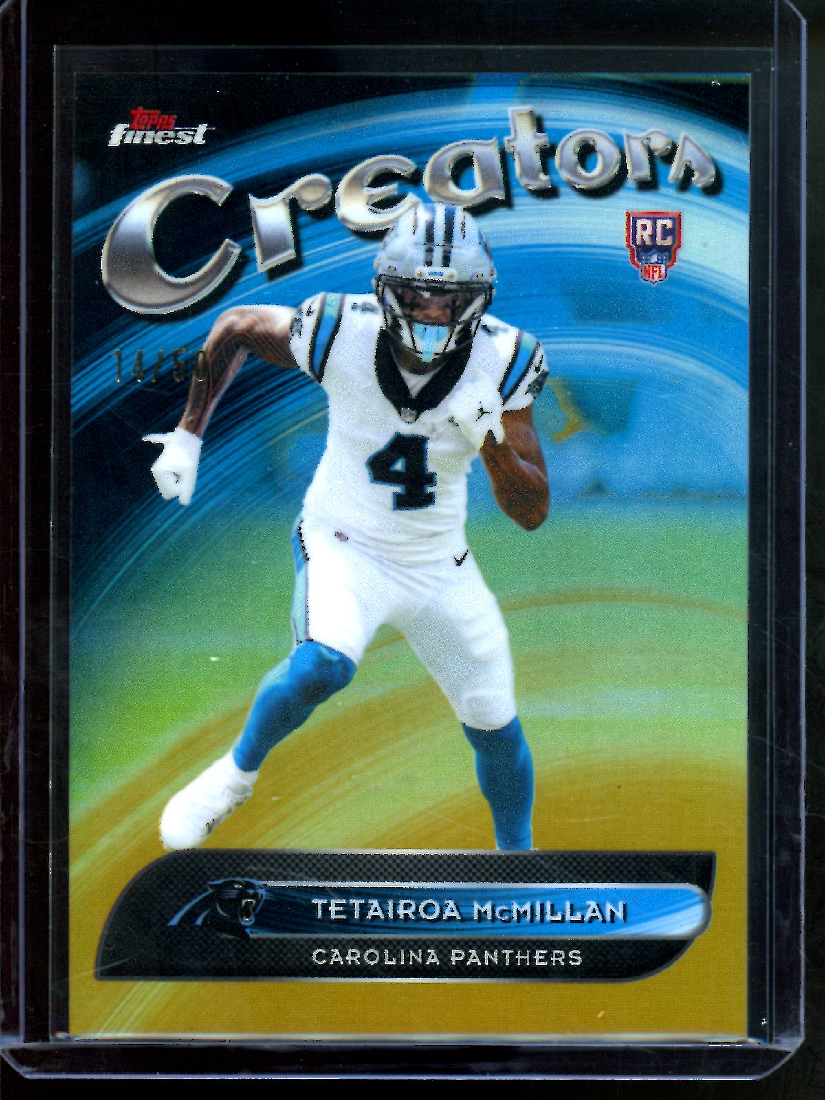 2025 Topps Finest Tetairoa McMillan Creators Rookie Gold /50 Panthers