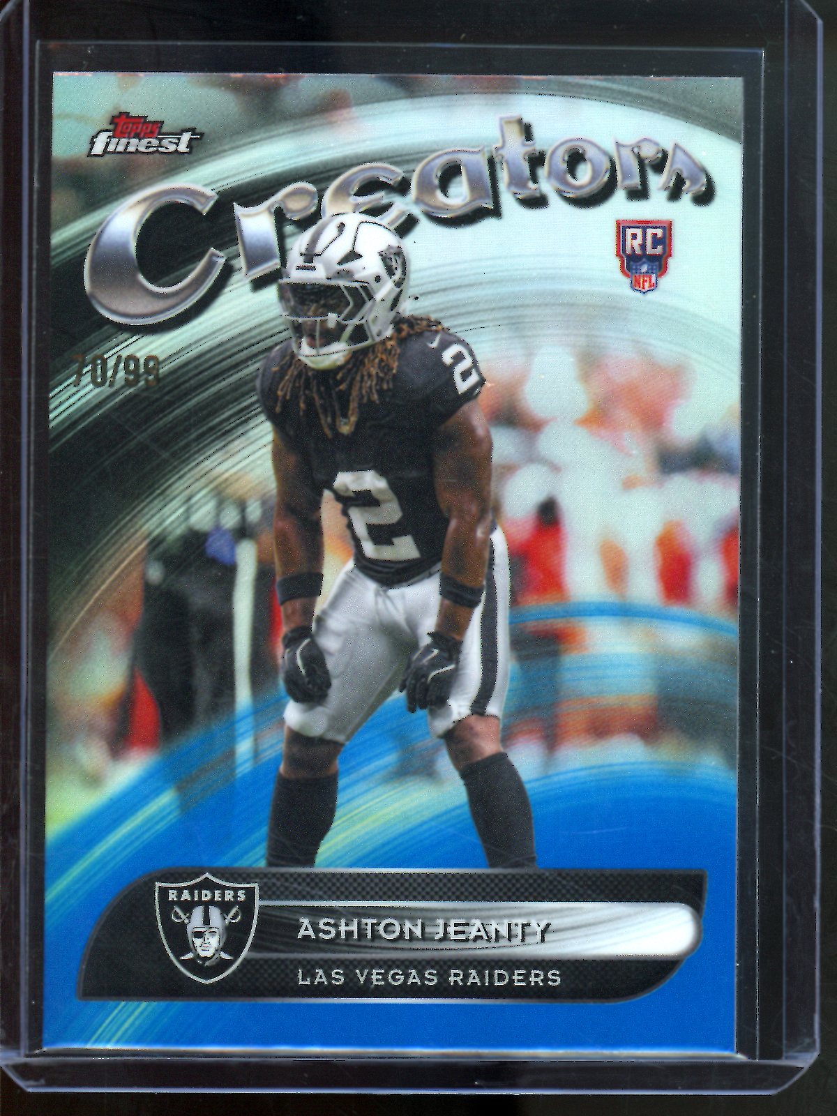 2025 Topps Finest Ashton Jeanty Creators Rookie Blue /99 Raiders