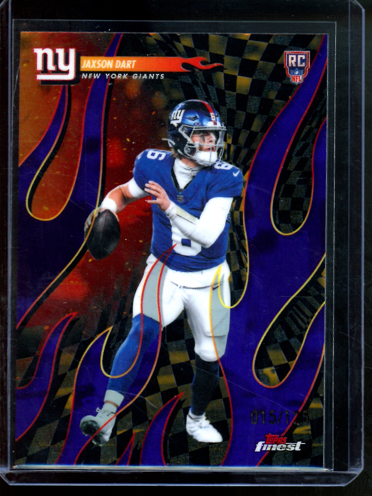 2025 Topps Finest Jaxson Dart Torchers Rookie Purple /125 Giants