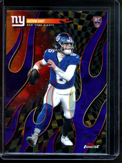 2025 Topps Finest Jaxson Dart Torchers Rookie Purple /125 Giants