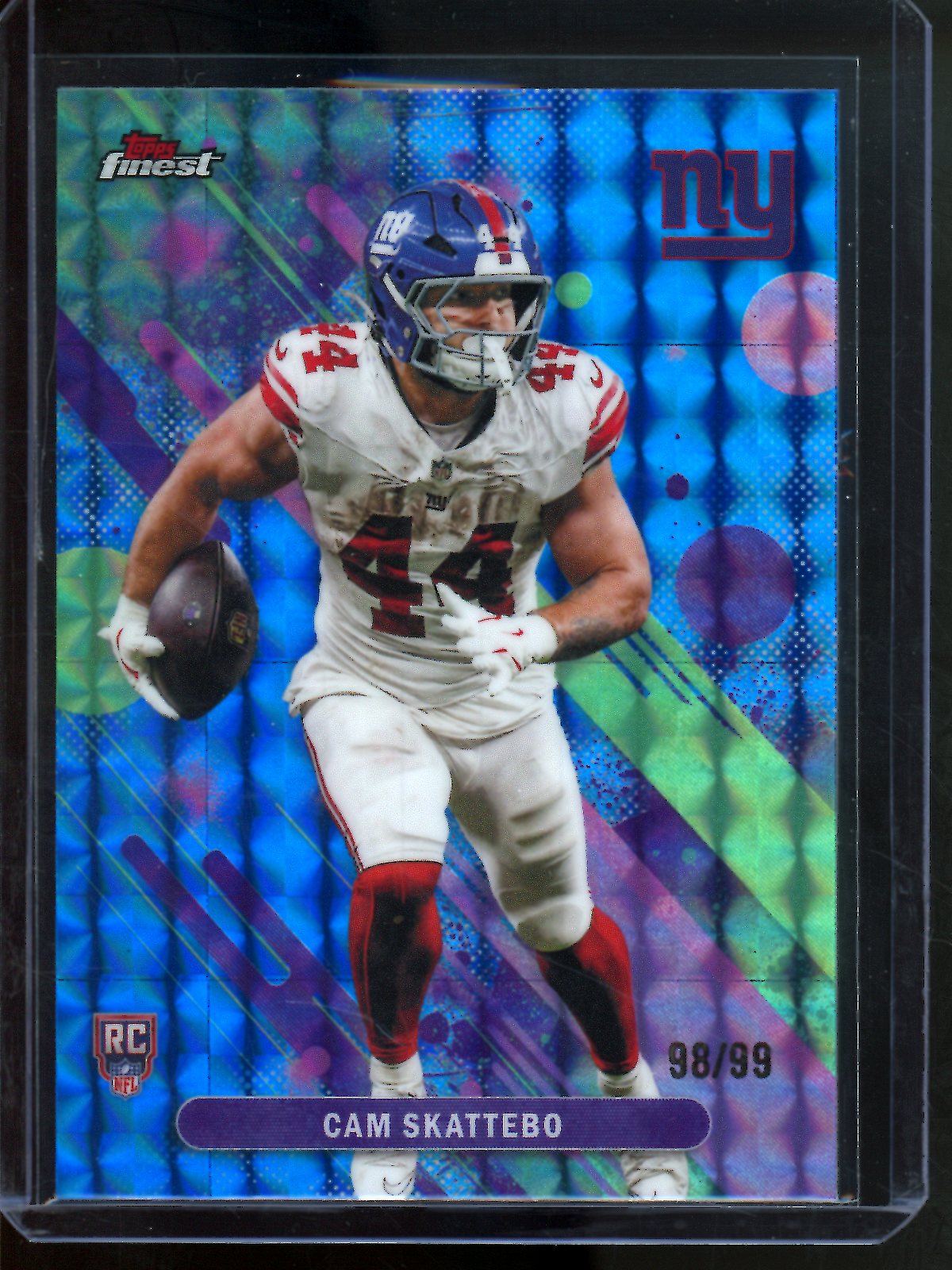 2025 Topps Finest Cam Skattebo Blue Rookie Autograph Geometric /99 Giants