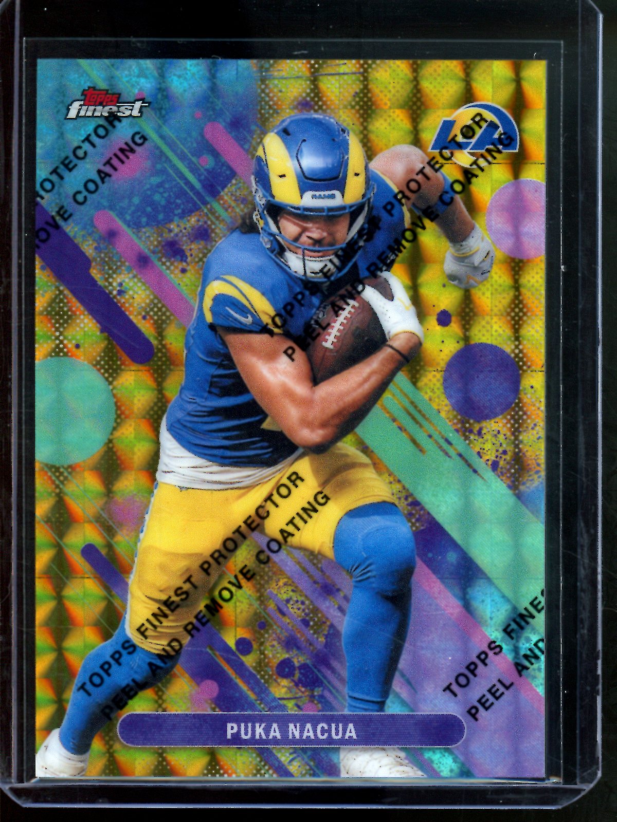 2025 Topps Finest Puka Nacua Gold With Coating Geometric /50 Rams