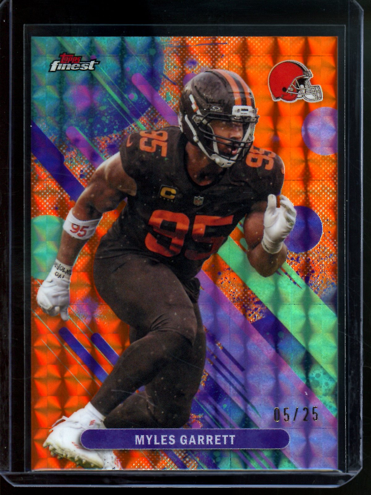 2025 Topps Finest Myles Garrett Orange Geometric /25 Browns