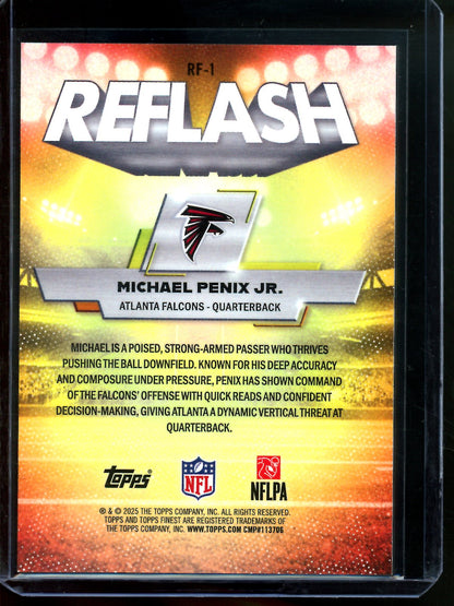 2025 Topps Finest Michael Penix Jr Reflash Refractor Orange /25 Falcons