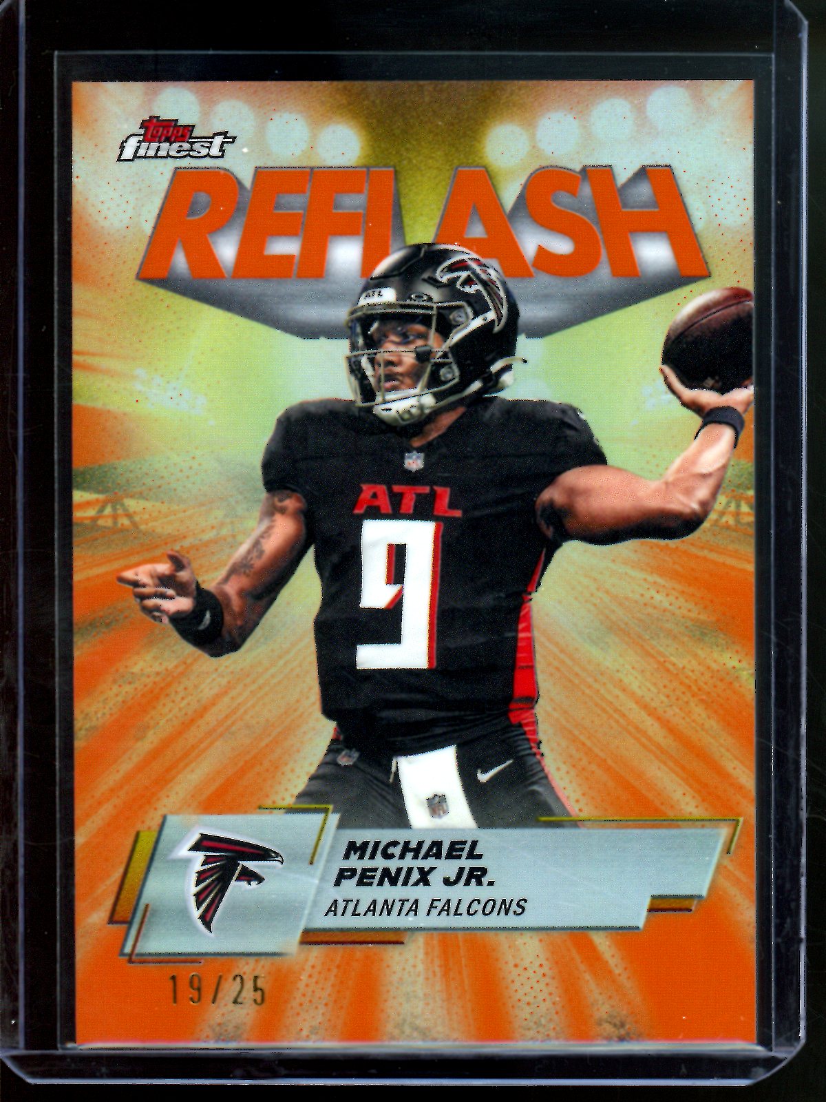 2025 Topps Finest Michael Penix Jr Reflash Refractor Orange /25 Falcons