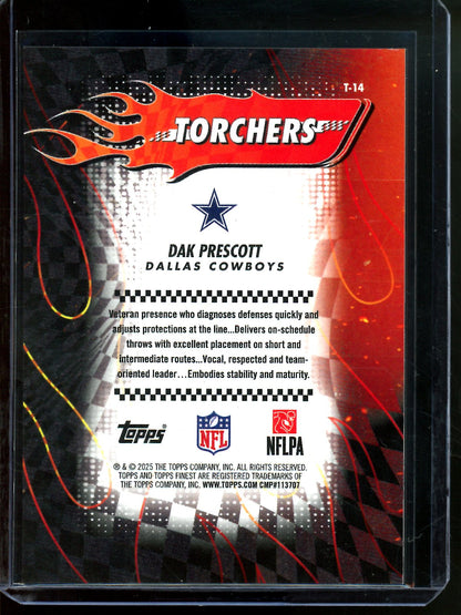 2025 Topps Finest Dak Prescott Gold Torchers /50 Cowboys