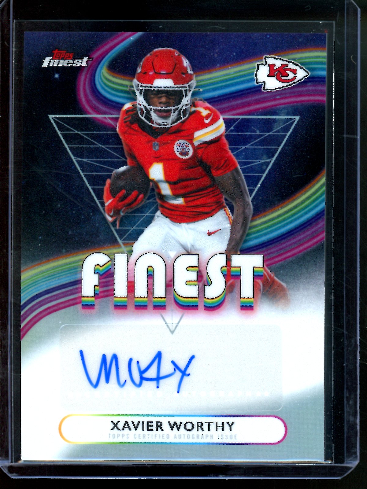 2025 Topps Finest Xavier Worthy Refractor Autograph Chiefs