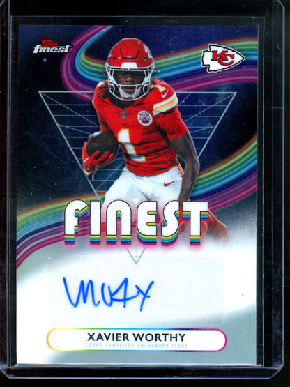 2025 Topps Finest Xavier Worthy Refractor Autograph Chiefs