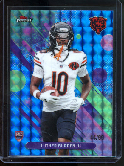 2025 Topps Finest Luther Burden III Blue Geometric Rookie /99 Bears