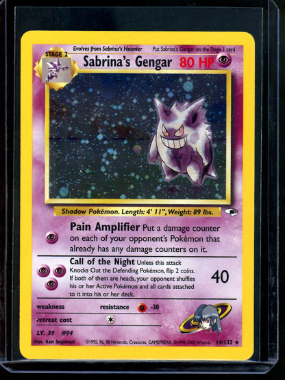 1999 Pokemon Gym Heroes Sabrina's Gengar 14/132 English