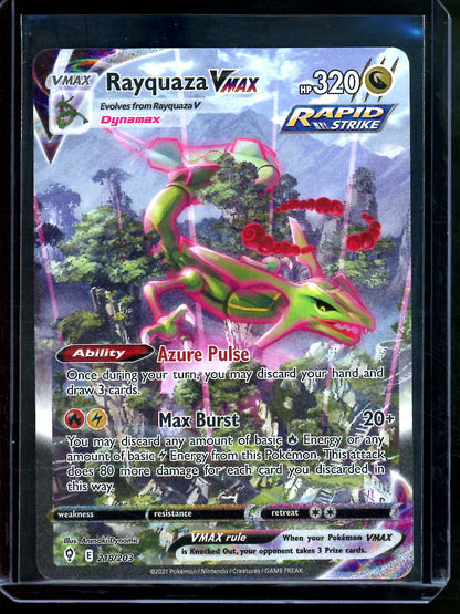 2021 Pokemon Evolving Skies Rayquaza VMAX Rapid Strike 218/203