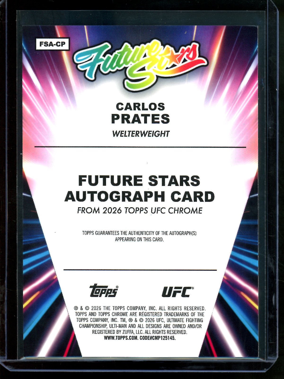 2026 Topps Chrome Carlos Prates Future Stars Autograph Gold /50