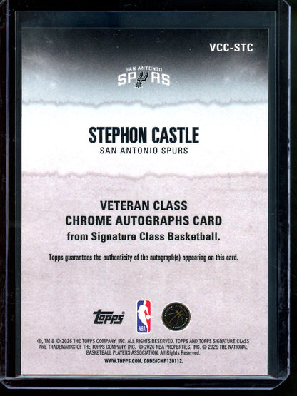 2026 Topps Signature Class Stephon Castle Veteran Class Gold Autograph Refractor /10 Spurs