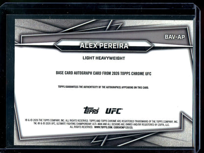 2026 Topps Chrome Alex Pereira Geometric Autograph