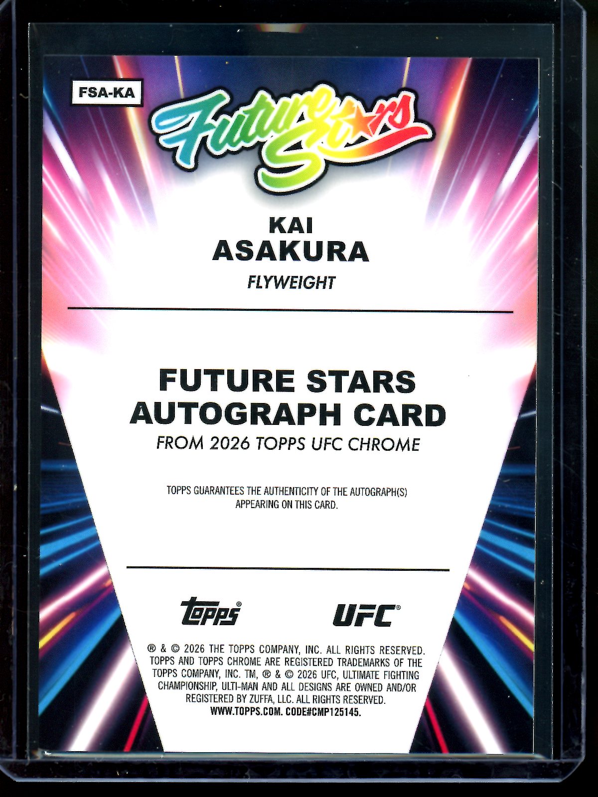 2026 Topps Chrome Kai Asakura Future Stars Autograph /25