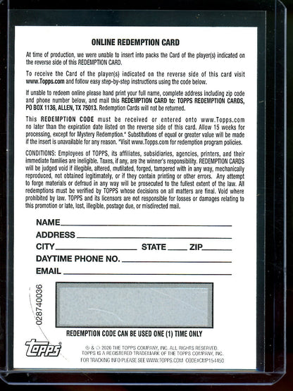 2026 Topps Chrome Norma Dumont Future Stars Autograph Geometric Redemption