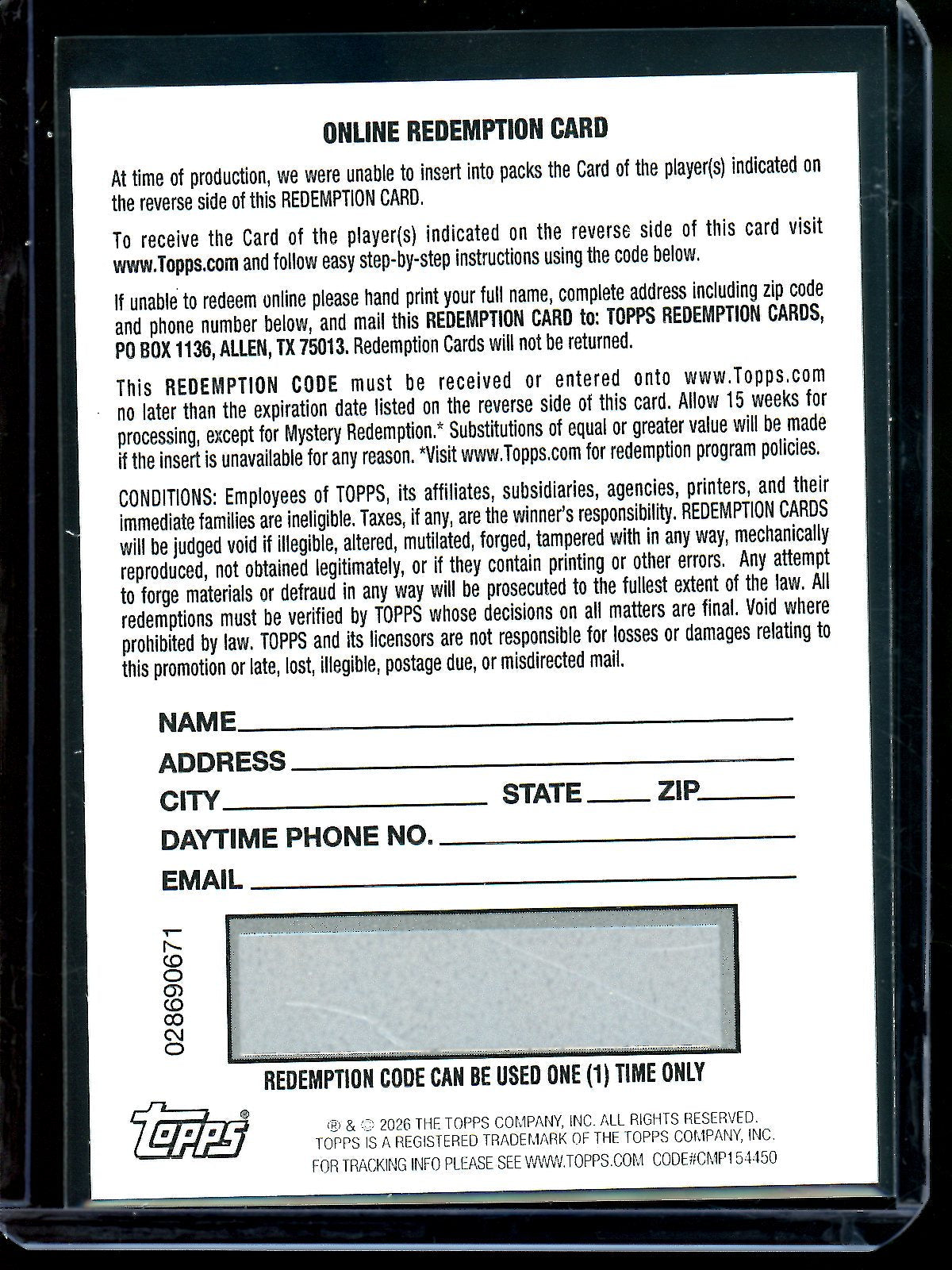 2026 Topps Chrome Robert Whittaker Autograph Variation Geometric Redemption