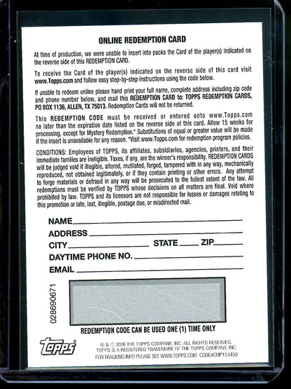 2026 Topps Chrome Robert Whittaker Autograph Variation Geometric Redemption