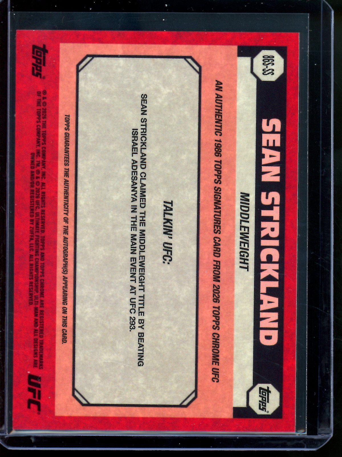 2026 Topps Chrome Sean Strickland Geometric Autograph Refractor