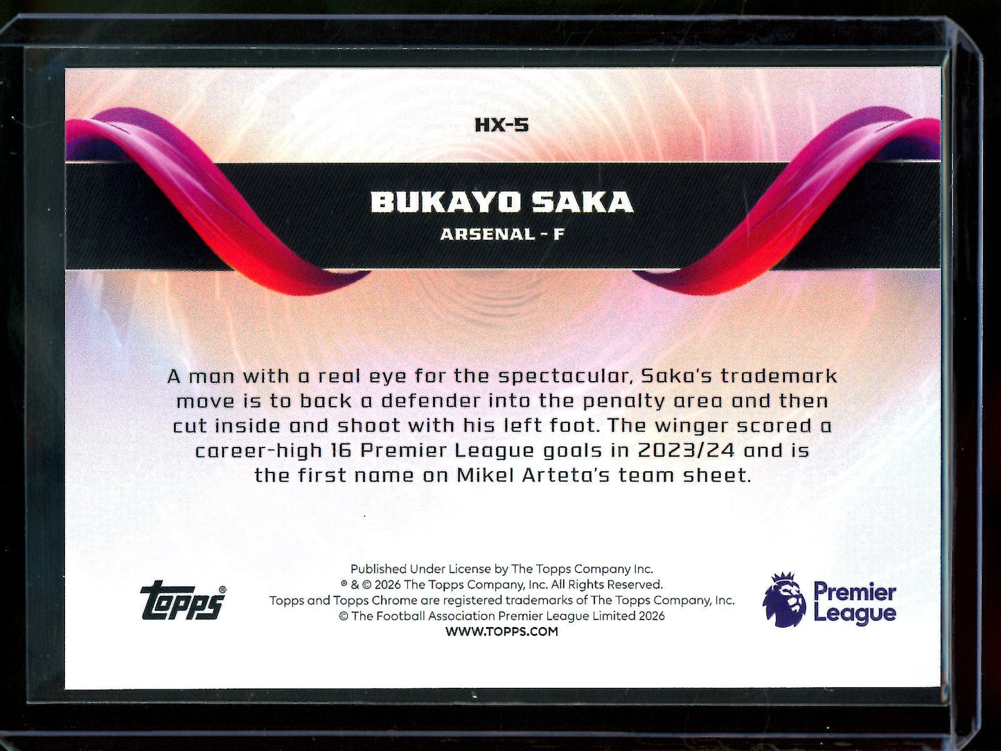 2026 Topps Chrome Bukayo Saka Helix Case Hit Arsenal