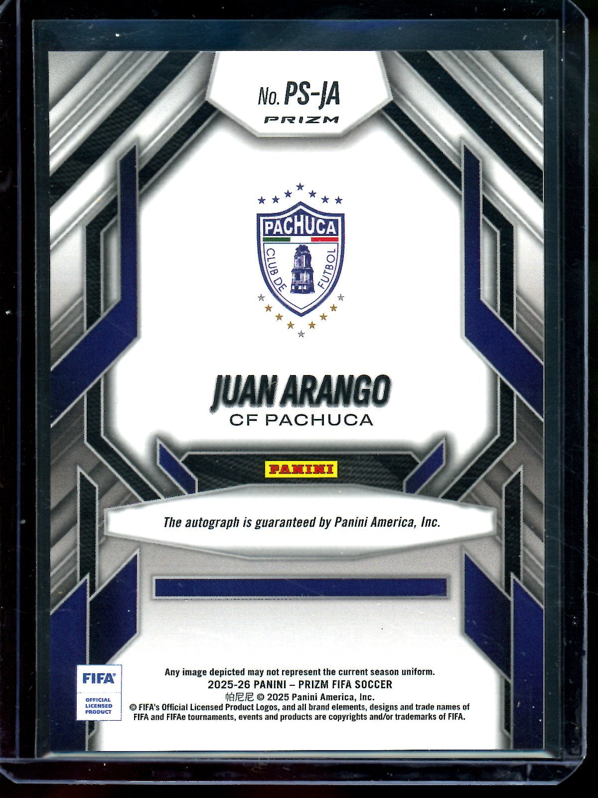 2025 Panini Prizm Juan Arango Prolific Signatures Scope Pachuca