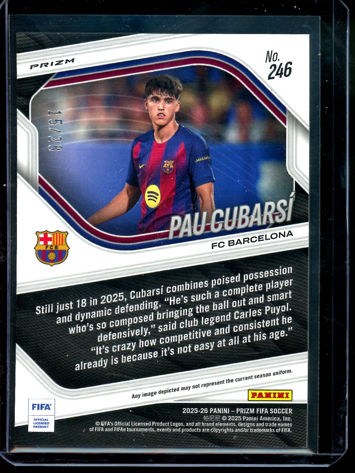 2025 Panini Prizm Pau Cubarsi Cherry Blossom /28 Barcelona