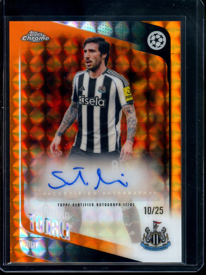 2026 Topps Chrome Sandro Tonali Orange Geometric Autograph /25 Newcastle United