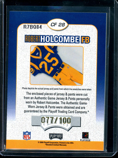 2000 Panini Contenders Robert Holcombe Championship Fabric Dual /100 Rams