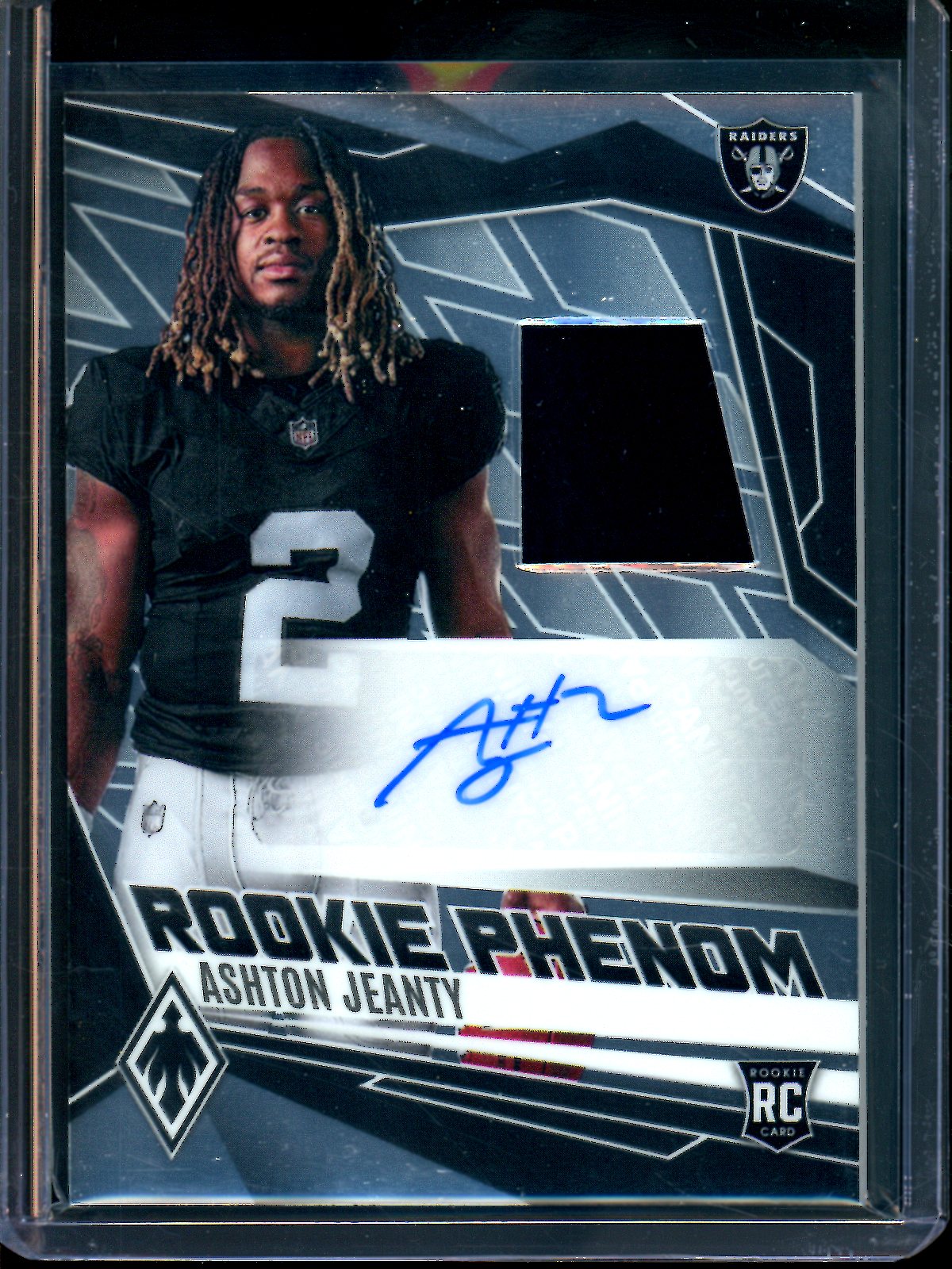 2025 Panini Phoenix Ashton Jeanty Rookie Phenom Patch Autograph /249 Raiders