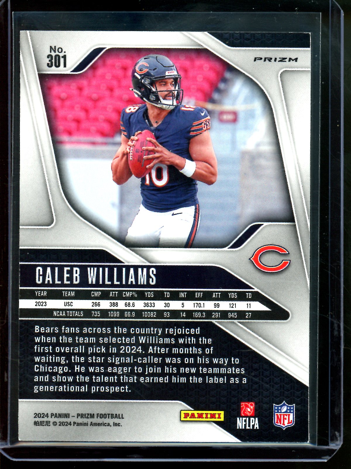 2024 Panini Prizm Caleb Williams Red White Blue Rookie Bears