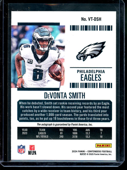 2024 Panini Contenders DeVonta Smith Divisional Ticket Autograph /30 Eagles