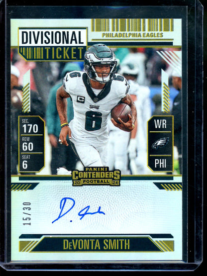 2024 Panini Contenders DeVonta Smith Divisional Ticket Autograph /30 Eagles